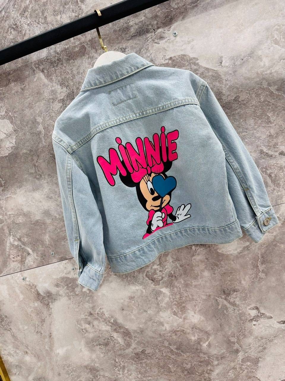 джинсовая куртка для девочек,джинсовая куртка зара с микки маусом дисней,куртка джинсовая zara минни маус,джинсовка для девочки,джинсовая куртка