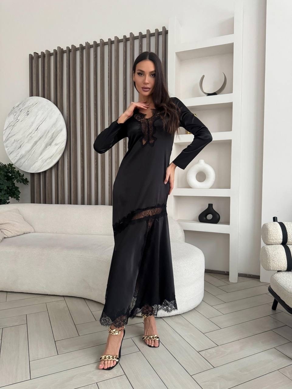 шелковый халат с кружевом,платье,платье женское,длинное платье,вечернее платье