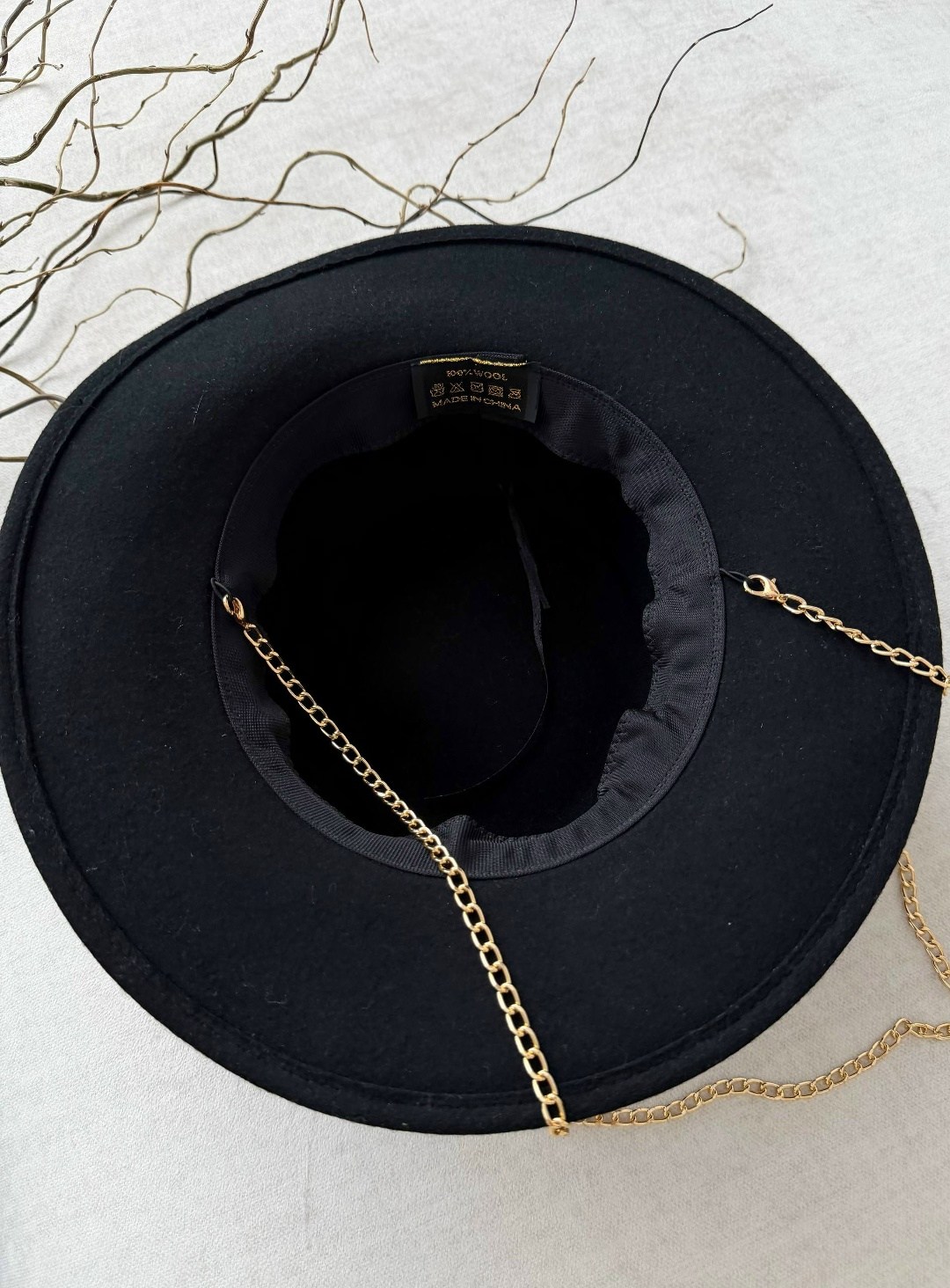 шляпа с цепочкой черная женская,модная шляпа,женская фетровая шляпа,женская шляпа,фетровая шляпа
