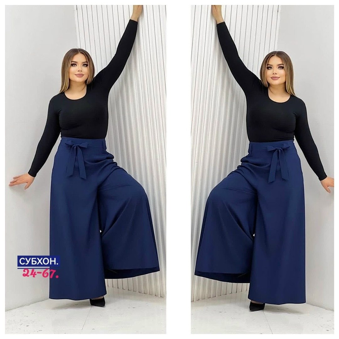 брюки женские палаццо,брюки широкие палаццо,женские широкие брюки,штаны юбка,темно синие брюки палаццо