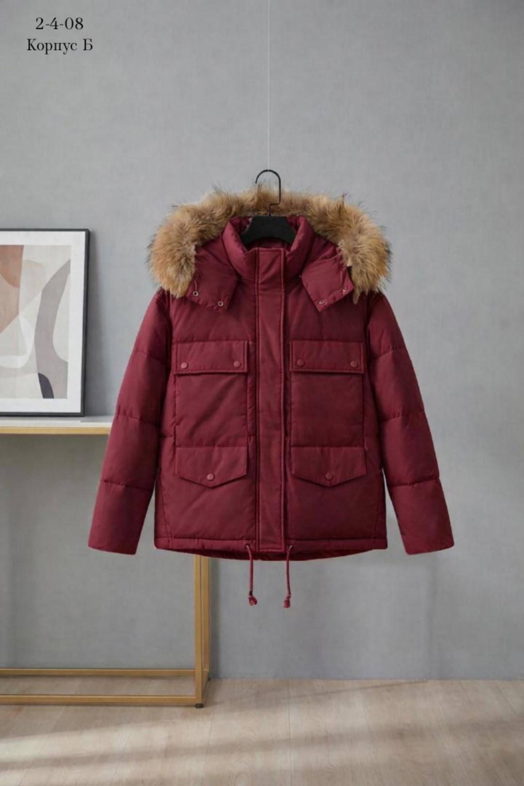 пуховик женский с большим меховым воротником,повседневный женский пуховик с капюшоном и воротником из меха енота,куртка зимняя женская,белый пуховик,женский пуховик средней длины на белом утином пуху