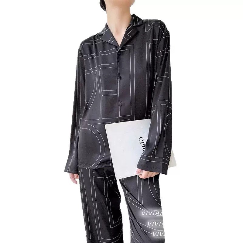 домашняя одежда пижама,женский пижамный комплект,пижама женская с длинным рукавом,женская шелковая пижама,женский пижамный комплект с длинными рукавами