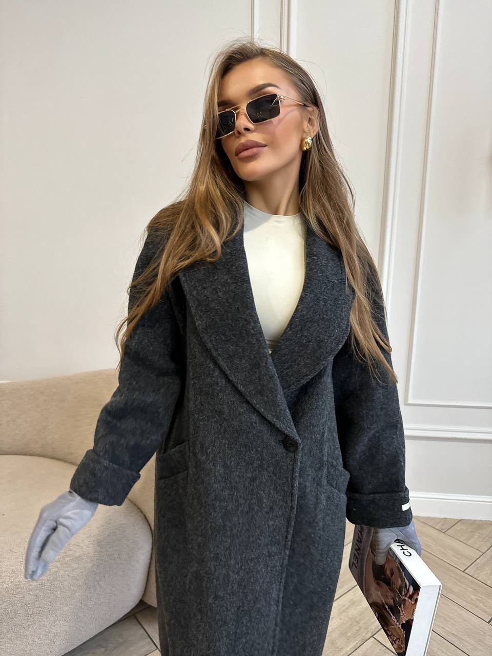 стильное пальто,удлиненное пальто,оверсайз пальто,серое пальто,демисезонное пальто