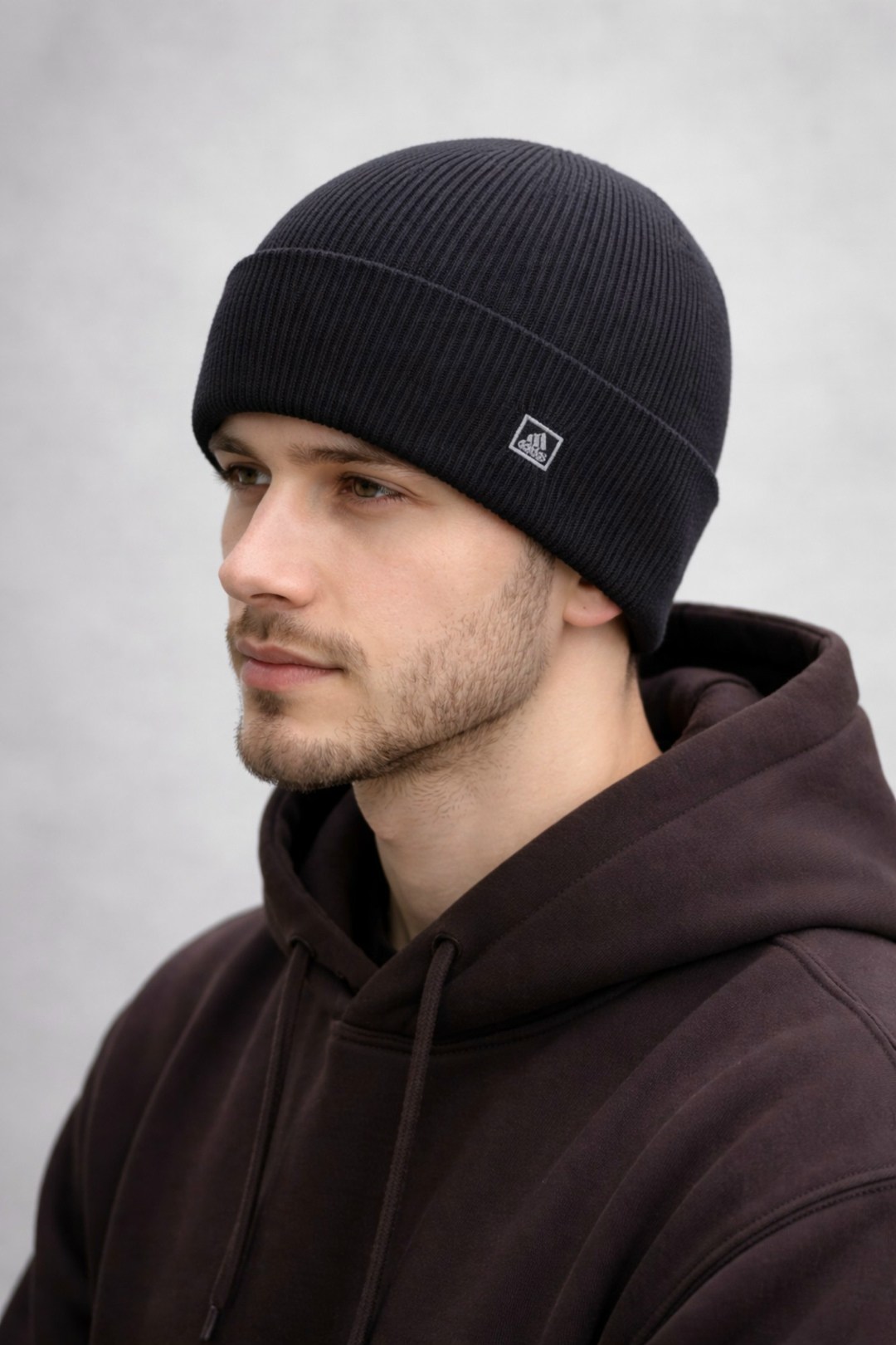 шапка мужская,шапка,шапка бини,шапка демисезонная,шапка серая