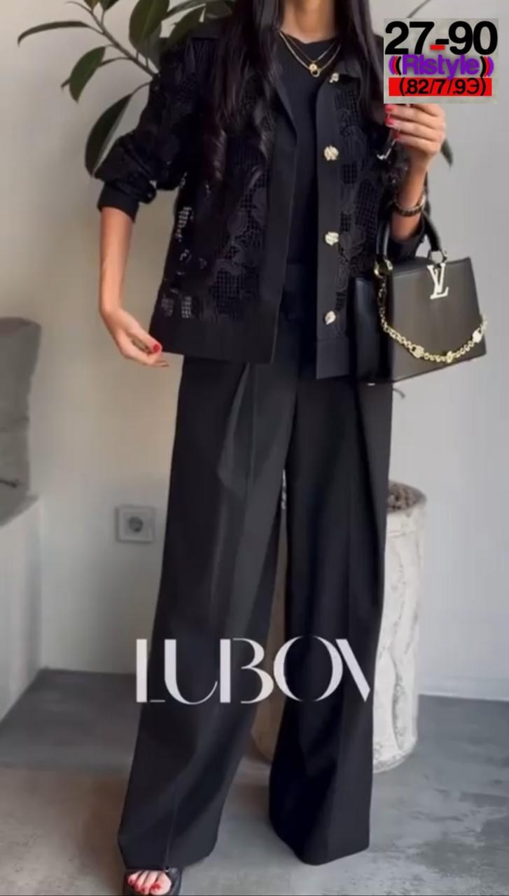 брючный костюм,костюм кроп-жакет+ брюки палаццо,костюм женский с брюками палаццо,женский брючный костюм двойка,палаццо брюки