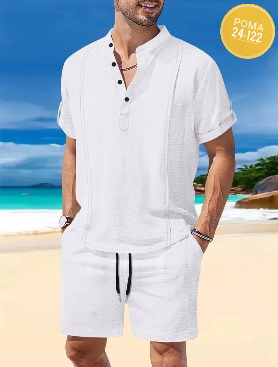 мужской летний повседневный пляжный комплект,костюм летний мужской,мужская мода,пляжный костюм,мужской костюм с шортами