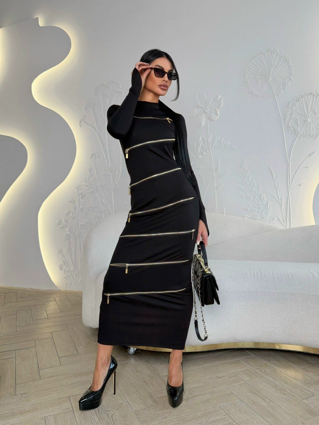 платья элегантные,стильное платье,трикотажное платье,черное трикотажное платье,женское платье