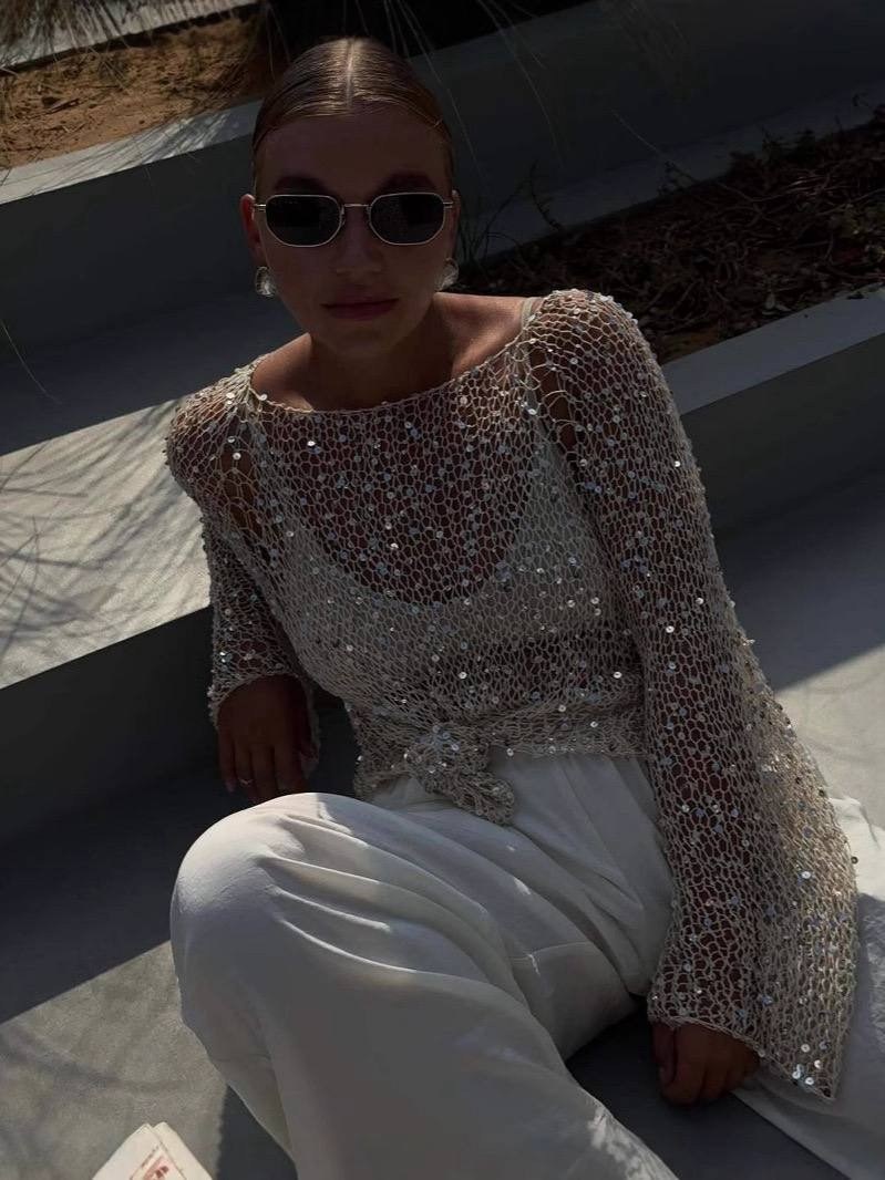 модный стиль,стильные наряды,модный наряд,свитер с блестками