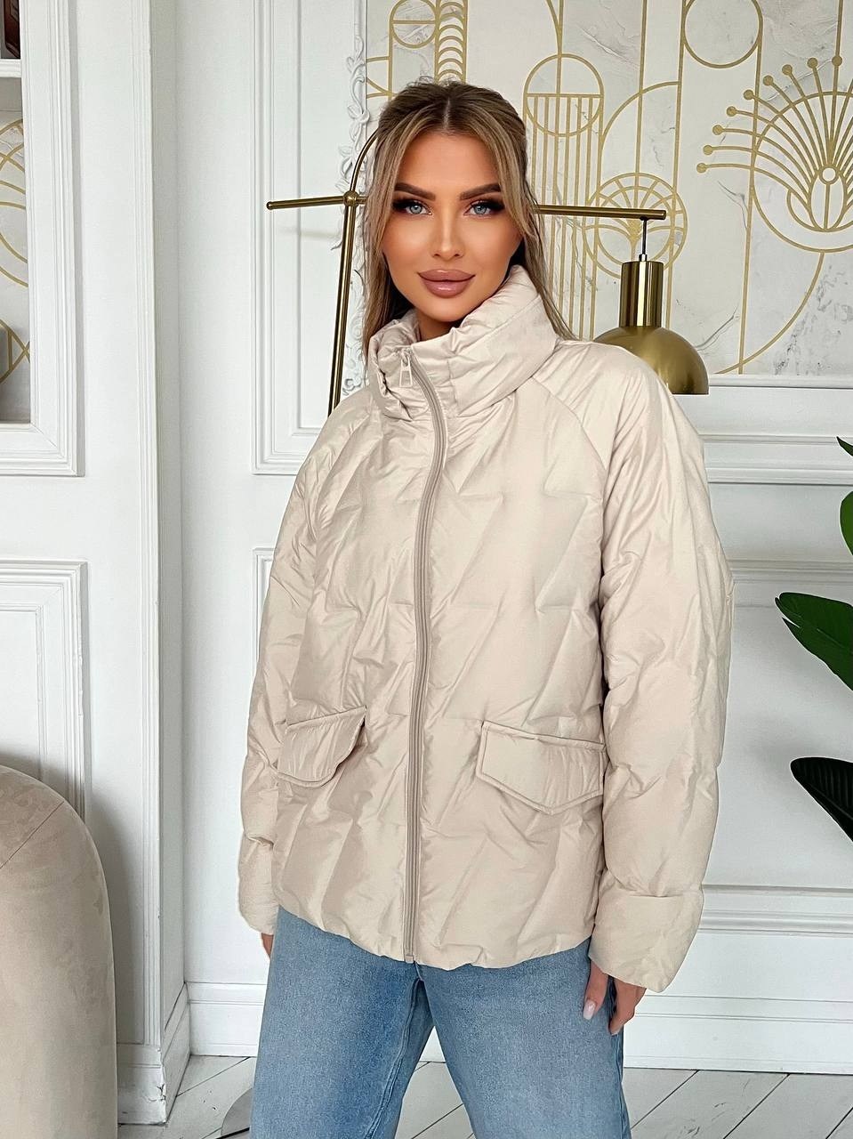 куртка женская бежевая,стильная куртка,куртка модная,куртка бомбер,пуховик повседневный