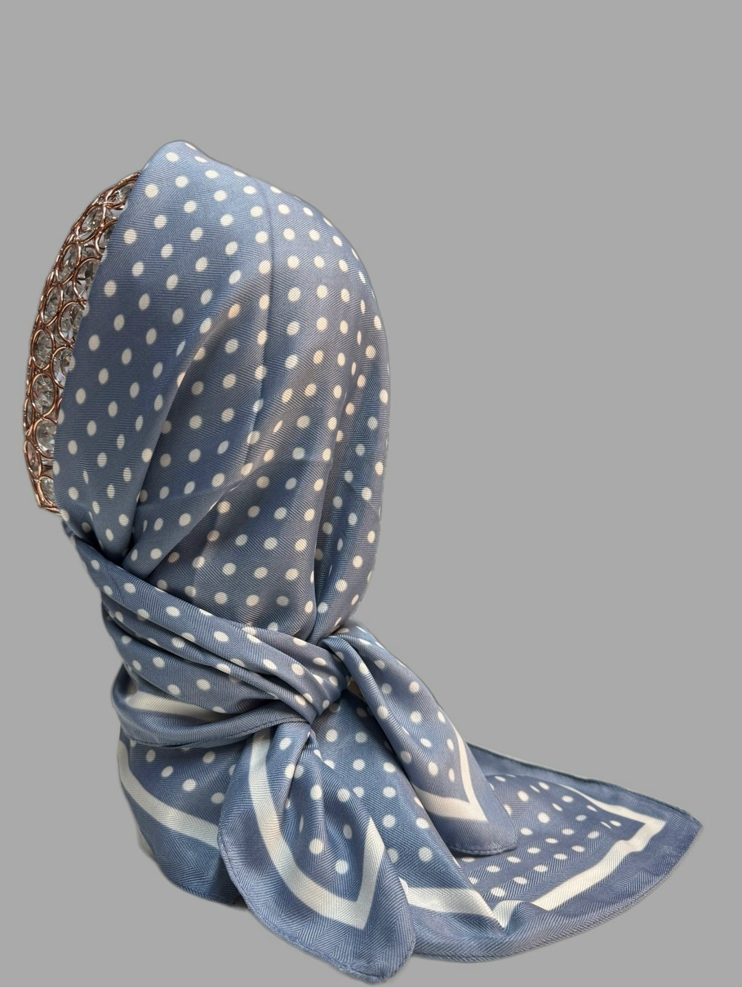 шарф в горошек,платки шарф,платки женские,платок в горошек,шелковый шарф