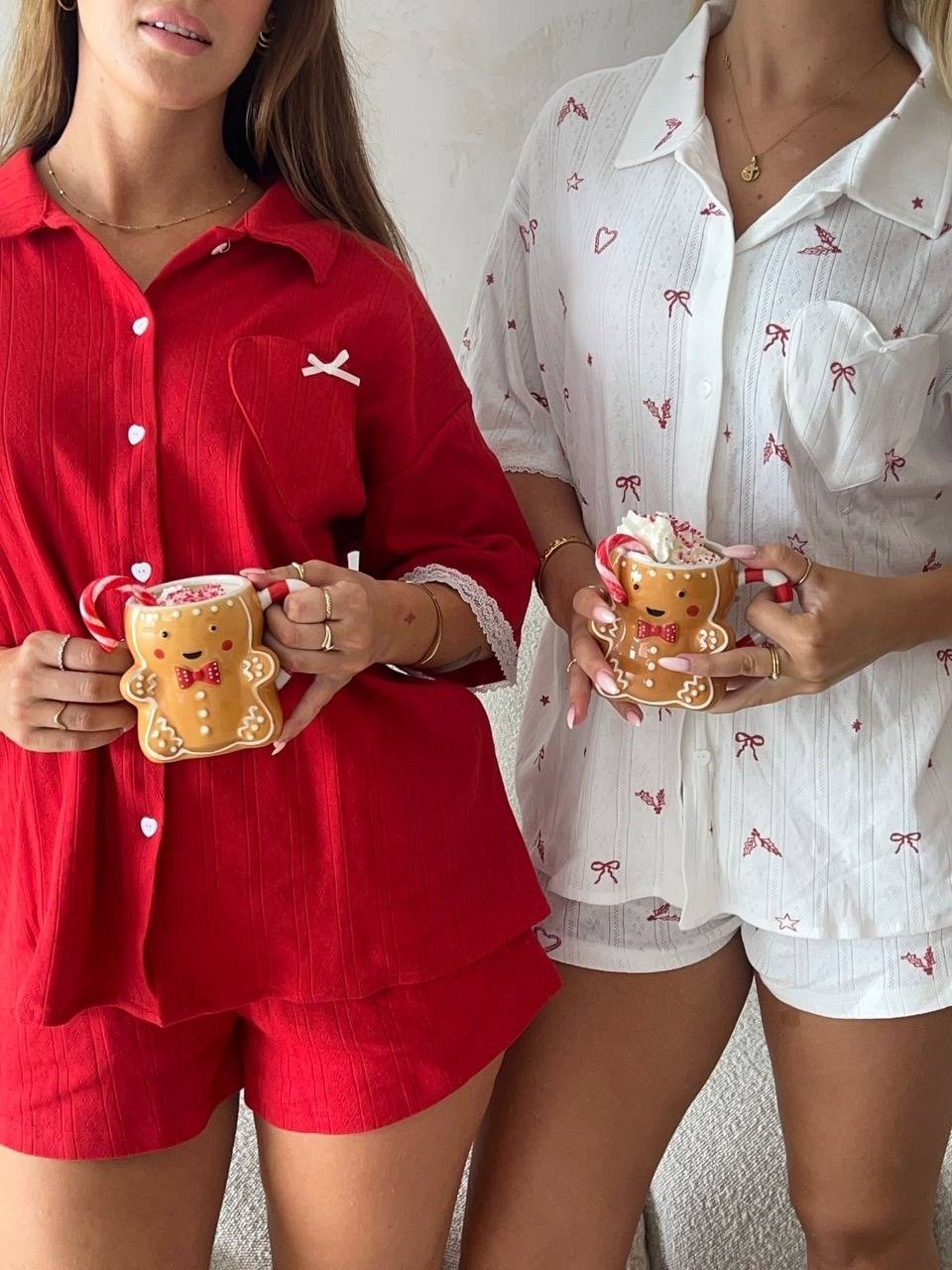 муслиновая пижама с шортами и рубашкой домашняя moonlight,пижама в сердечко женская,женская пижама,муслиновая пижама с шортами и рубашкой,пижама с принтом