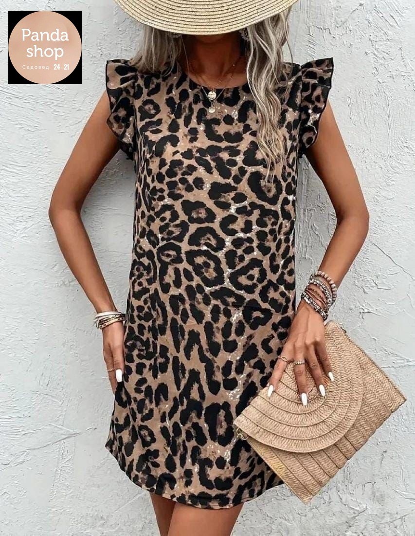 платье с леопардовым принтом,платье женская,платье туника,платье летнее,платье женское леопардовое