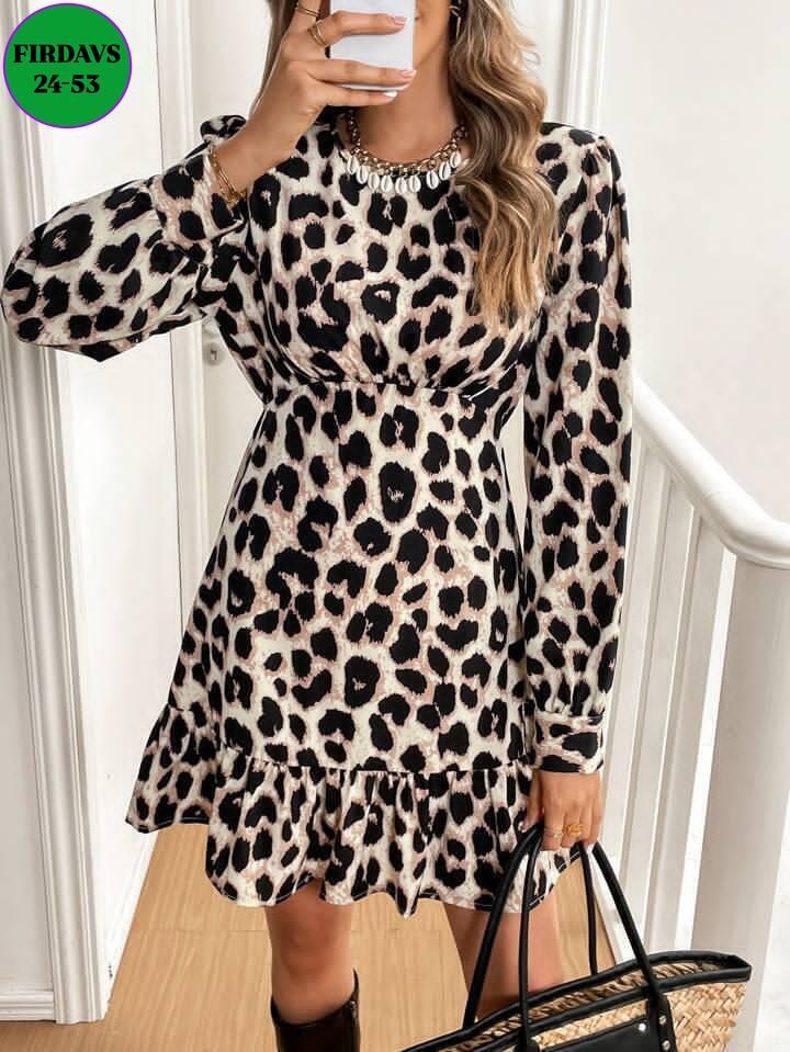 платье леопардовое арт. 10869145,платье женское леопардовое,платье с леопардовым принтом,леопардовое платье зара,платье леопардовое