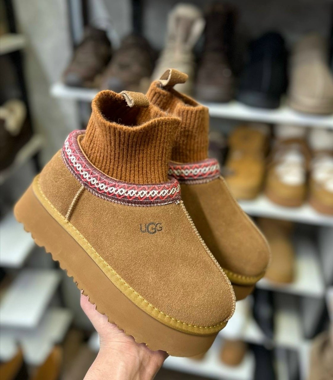 женские угги,угги женские ugg,,ugg женские ботинки classic mini cresent - brown,угги ugg