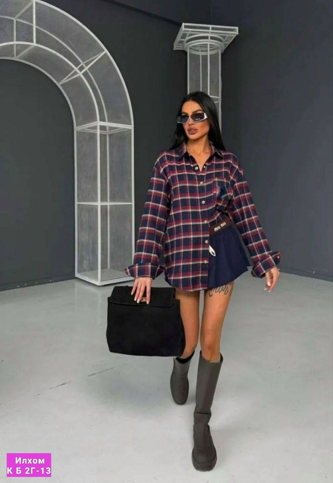 рубашка в клетку оверсайз удлиненная marybeth,рубашка женская в клетку,рубашка женская,рубашка в клетку,рубашка в клетку оверсайз tom joy