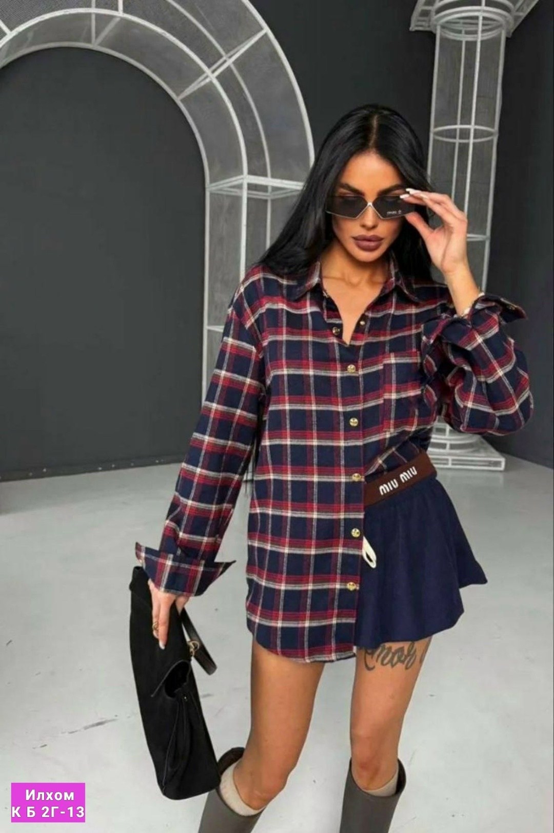 рубашка в клетку оверсайз удлиненная marybeth,рубашка женская в клетку,рубашка женская,рубашка в клетку,рубашка в клетку оверсайз tom joy