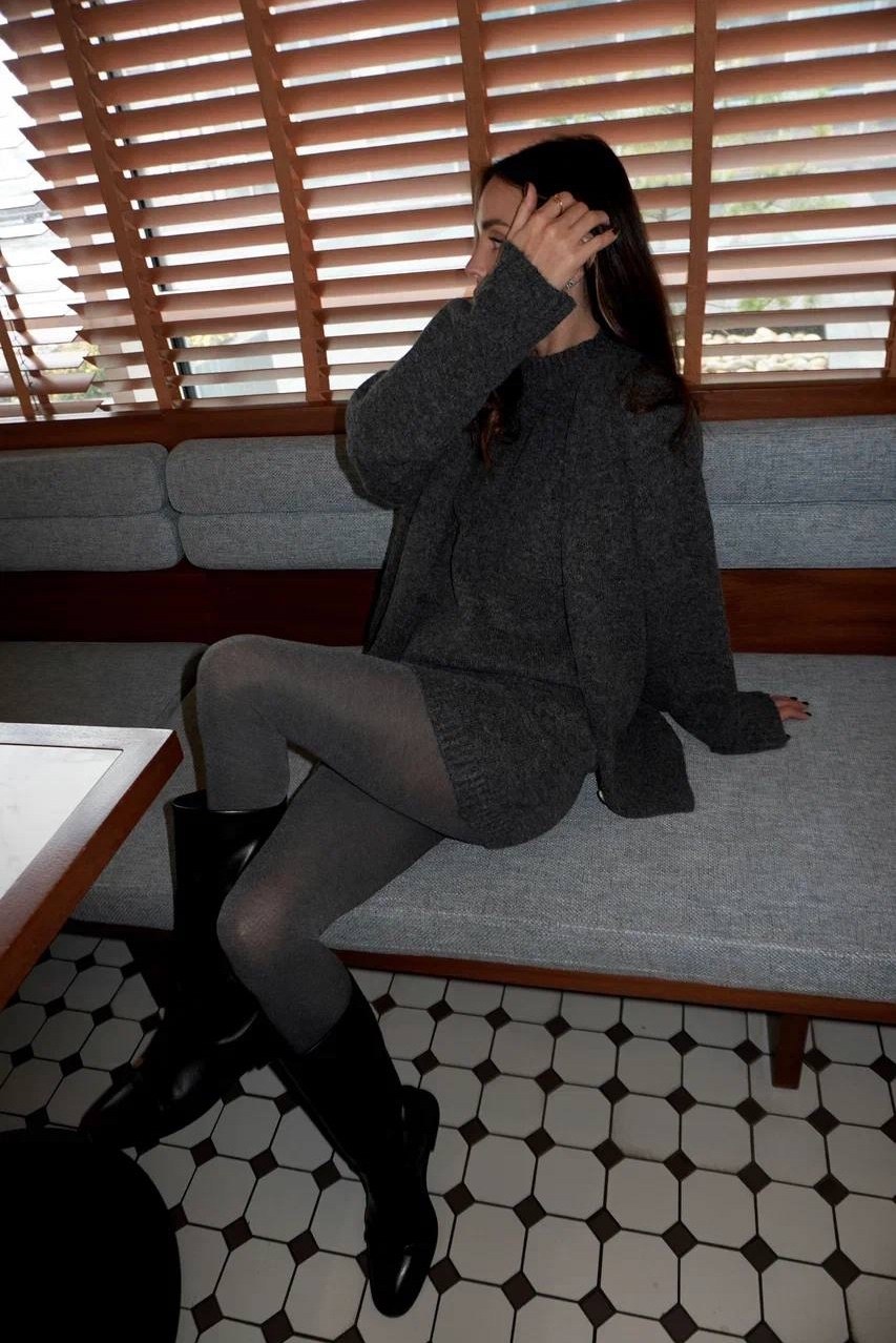 костюм теплый трикотажный с юбкой perfect mood цвет серый графит,костюм трикотажный джемпер с юбкой emberens,костюм трикотажный с юбкой lalucci цвет серый графит,костюм с юбкой трикотажный akman цвет