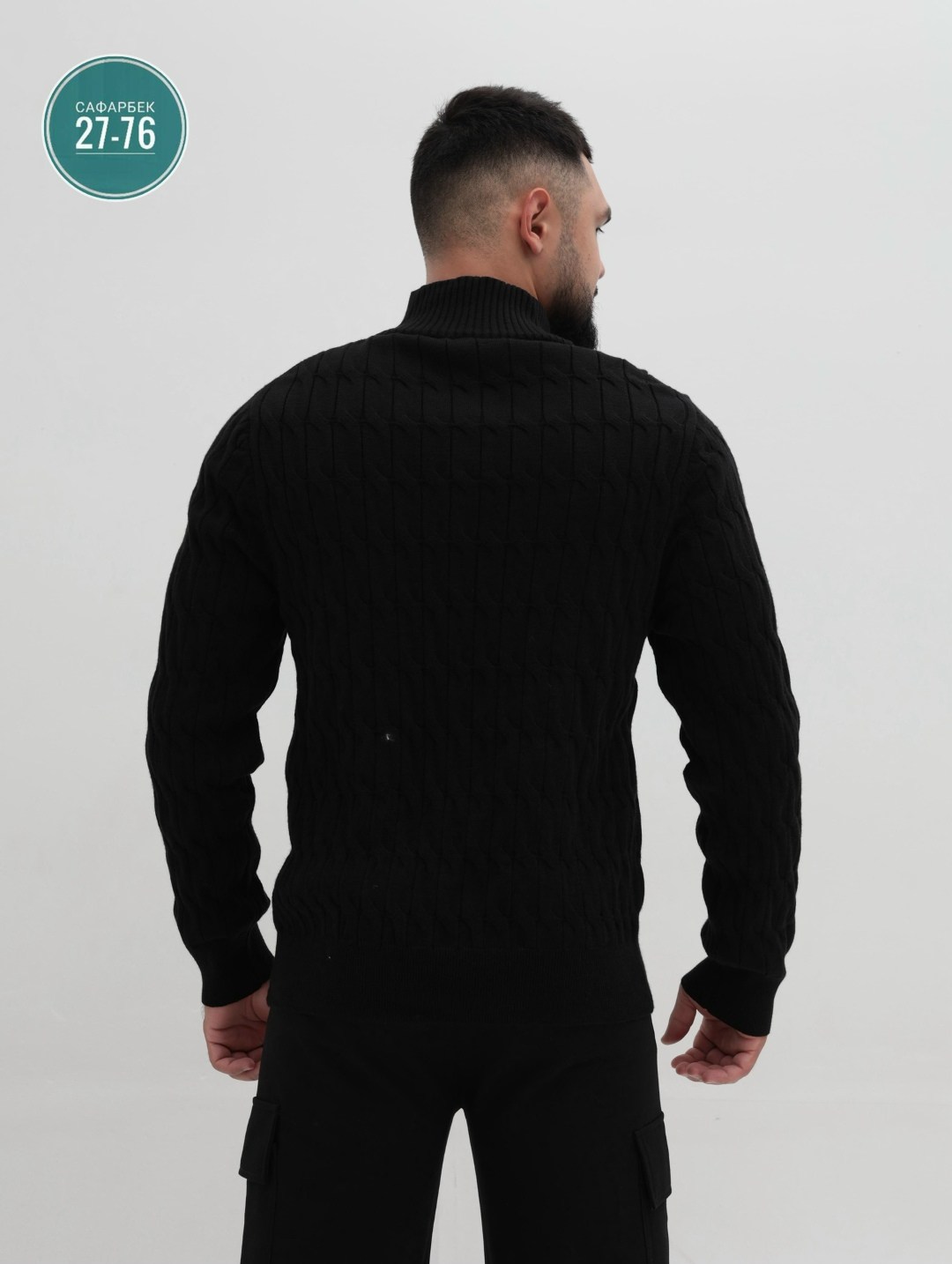 свитер-водолазка с горлом вязаный шерстяной,свитер с воротником,свитера мужская,свитер-водолазка с горлом вязаный шерстяной kurdi,свитер черный