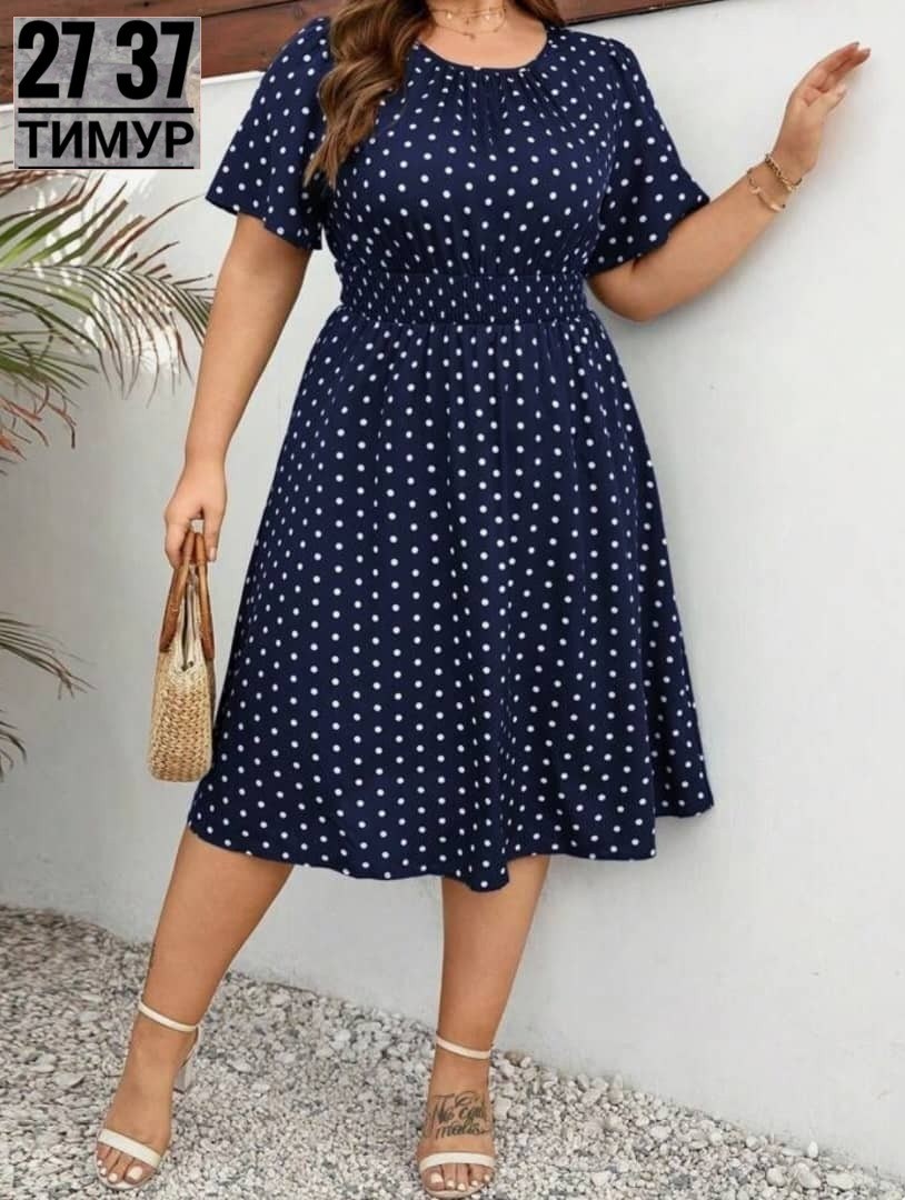 платье большие размеры,женское платье в горошек,женское платье больших размеров,платье с поясом,платье женские