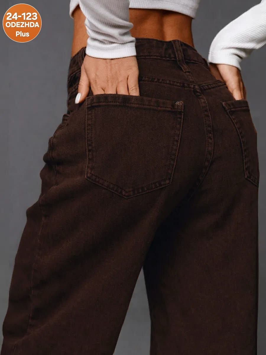 джинсы свободного кроя balloon fit bershka темно-коричневый,джинсы-бочки bershka коричневый,широкие джинсы,джинсы ультраширокие коричневые bershka,модные брюки