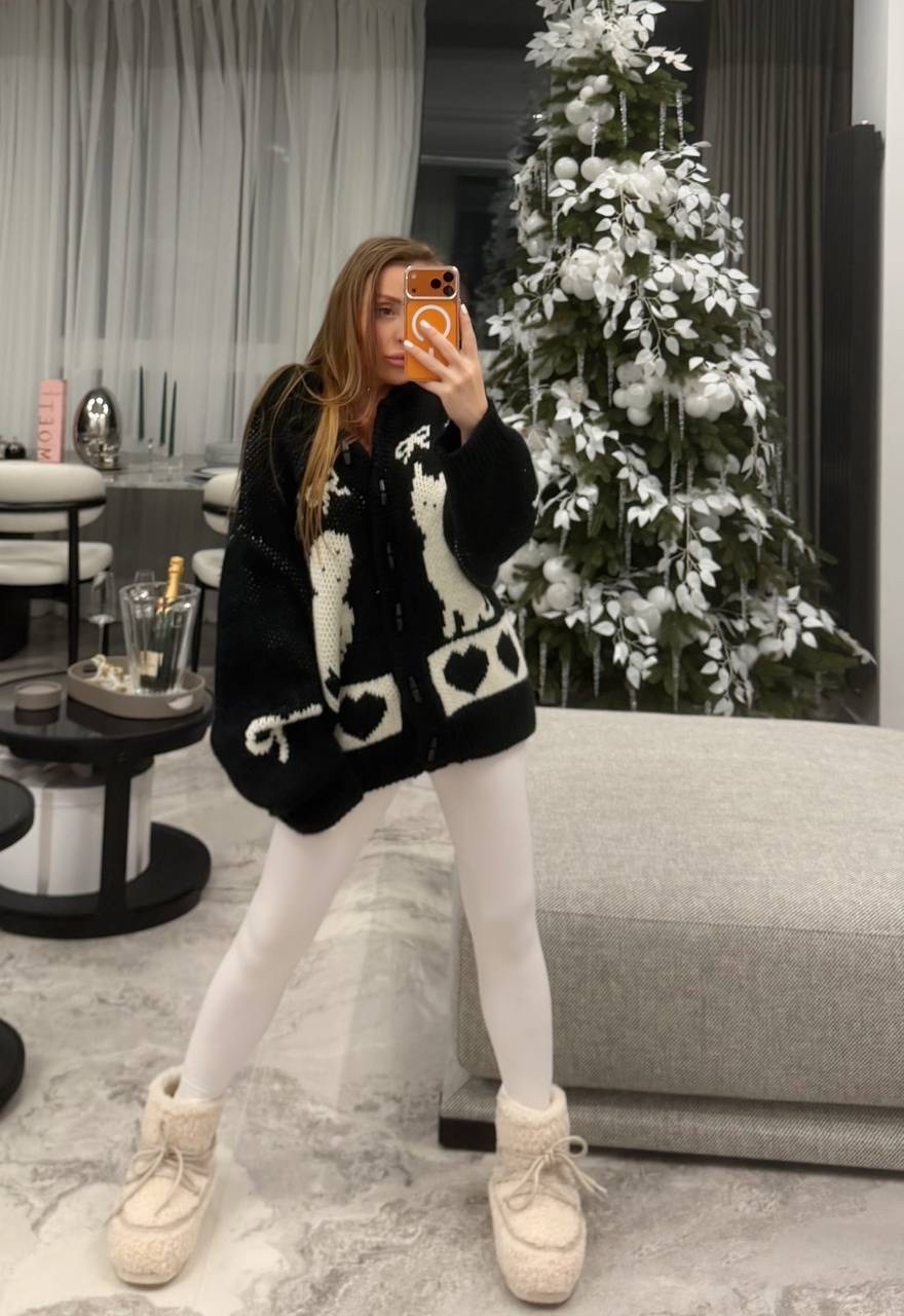 стильные кардиганы,вязаные кардиганы,зимние образы,зимний стиль,кардиган с принтом
