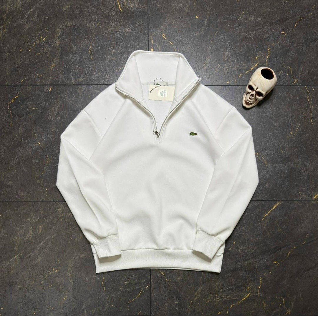 свитшот lacoste,мужской хлопковый свитер lacoste на молнии с высоким воротом,кофта толстовка,кофта лакоста,свитшот мужская