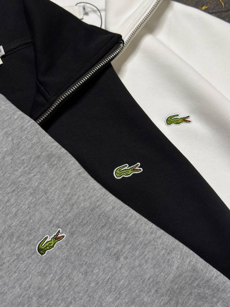 свитшот lacoste,мужской хлопковый свитер lacoste на молнии с высоким воротом,кофта толстовка,кофта лакоста,свитшот мужская