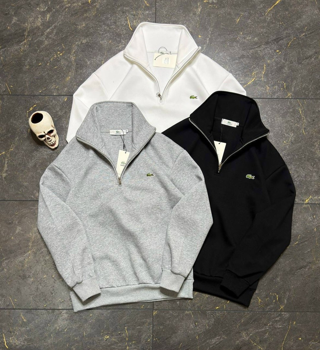 свитшот lacoste,мужской хлопковый свитер lacoste на молнии с высоким воротом,кофта толстовка,кофта лакоста,свитшот мужская