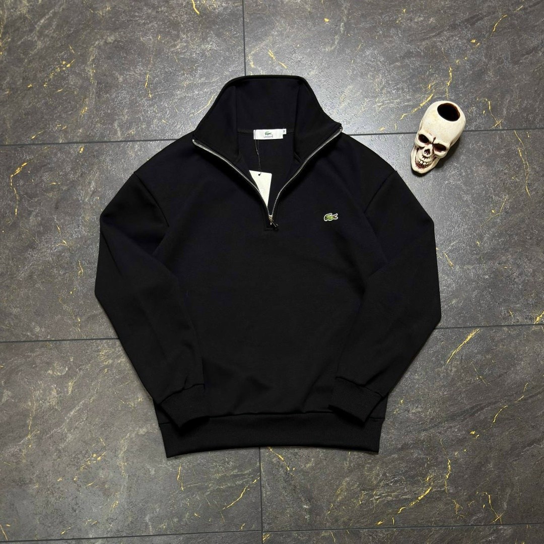 свитшот lacoste,мужской хлопковый свитер lacoste на молнии с высоким воротом,кофта толстовка,кофта лакоста,свитшот мужская