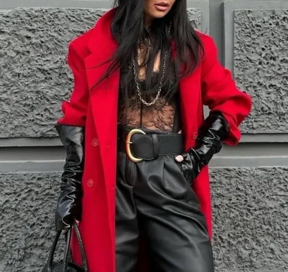 модное пальто,стильное пальто,красное пальто,модные образы,пальто женские