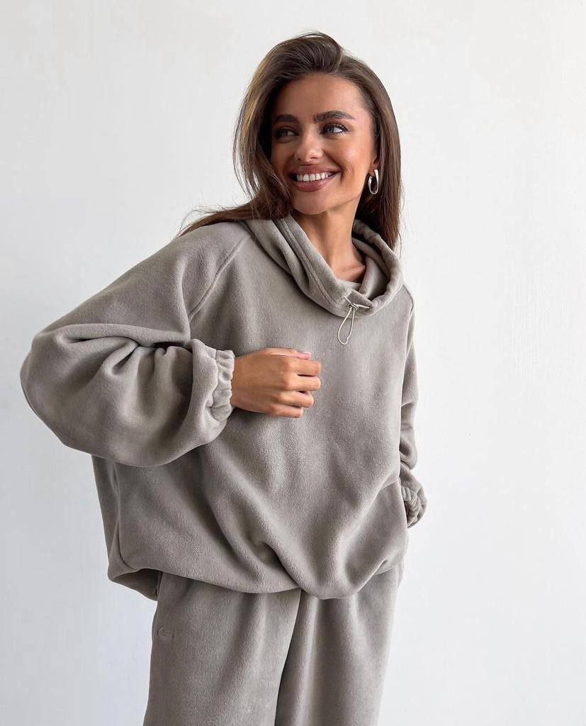 костюм с толстовкой оверсайз,костюм женский флисовый оверсайз anly,костюм на флисе,флисовый костюм женский,костюм спортивный