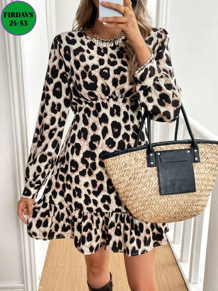 платье леопардовое арт. 10869145,платье женское леопардовое,платье с леопардовым принтом,леопардовое платье зара,платье леопардовое