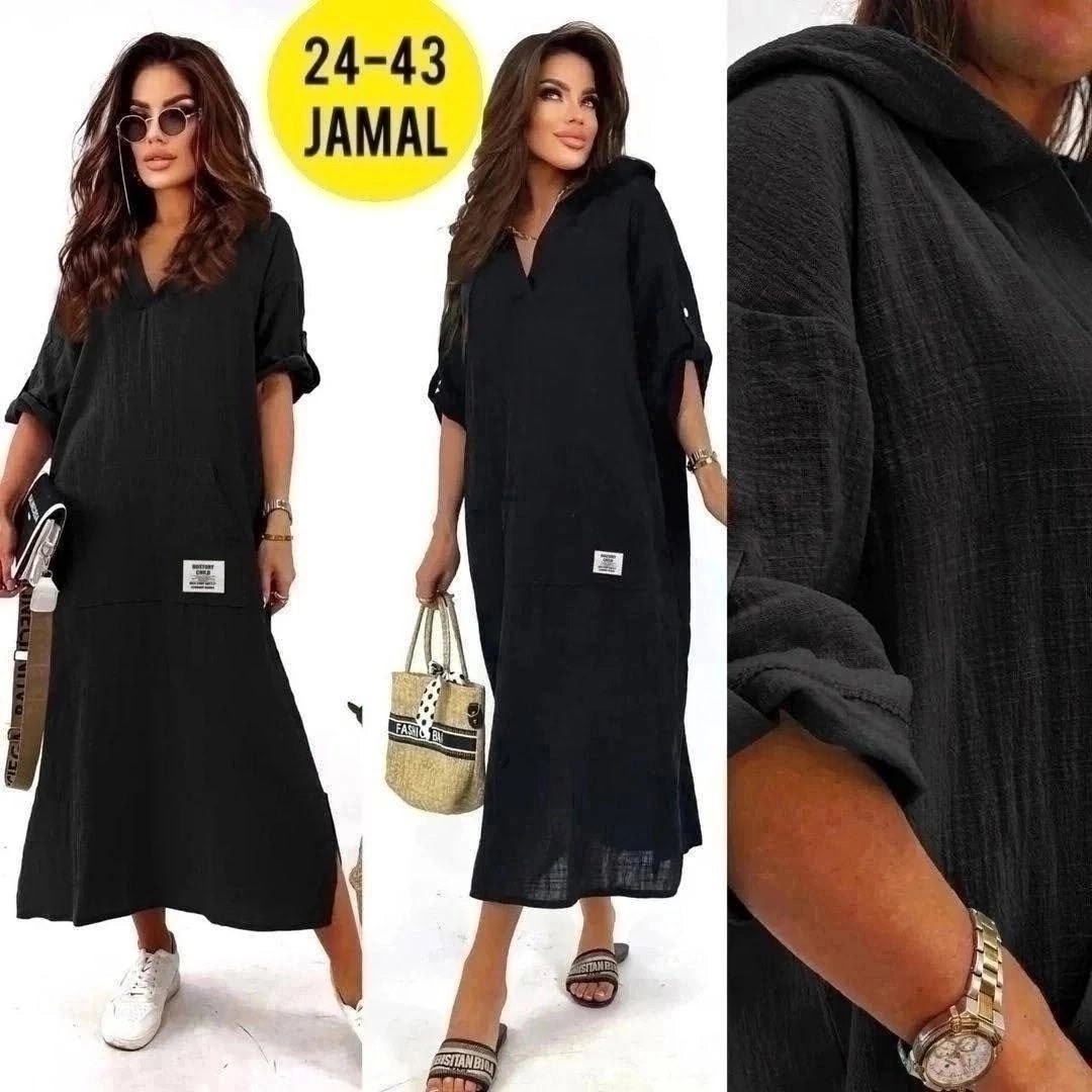 платье женское летнее с капюшоном,платье женская,льняные платья,платья с капюшоном,платье женское свободное