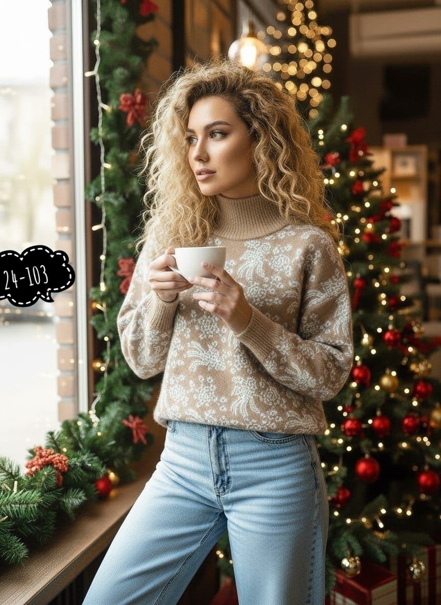 свитер с горлом теплый вязаный новогодний парный,свитера женские,свитер,джемпер новогодний,вязаные свитера