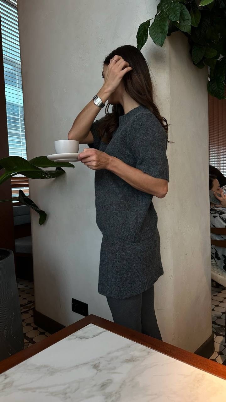 костюм теплый трикотажный с юбкой perfect mood цвет серый графит,костюм трикотажный джемпер с юбкой emberens,костюм трикотажный с юбкой lalucci цвет серый графит,костюм с юбкой трикотажный akman цвет