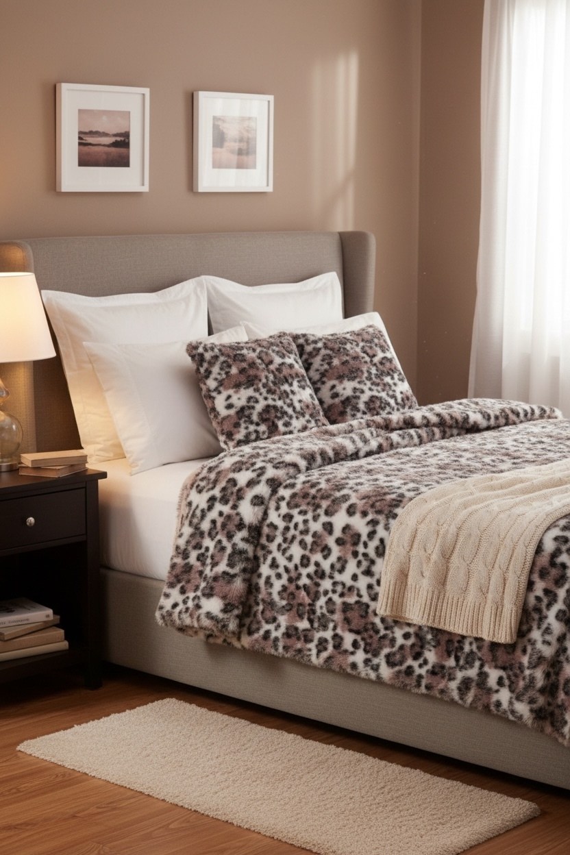 постельного белья,постельное белье комплект,постельное белье унисон леопард,леопардовое постельное белье,леопардовая кровать