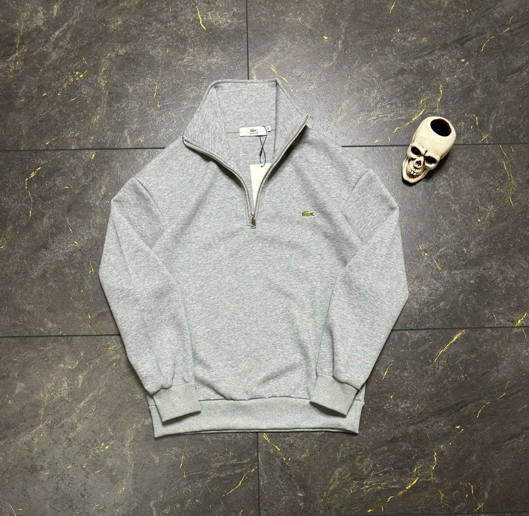 свитшот lacoste,мужской хлопковый свитер lacoste на молнии с высоким воротом,кофта толстовка,кофта лакоста,свитшот мужская