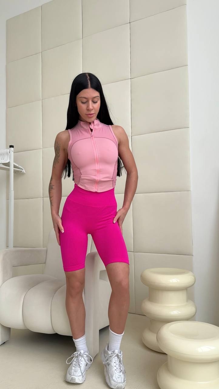 велосипедки женские,шорты пуш ап спортивные,спортивные велосипедки,велосипедки короткие,ярко розовые велосипедки
