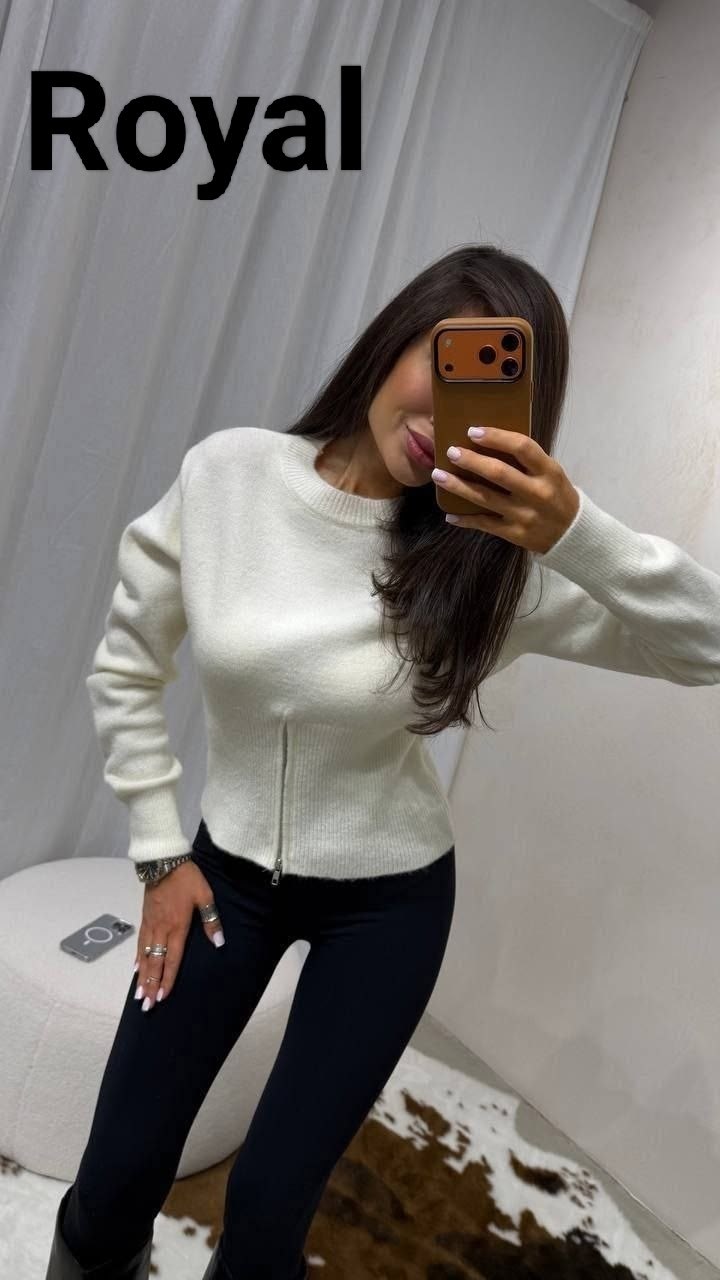 кофта женская,кофта на молнии,кофта на молнии полностью и стойка воротник,женский джемпер,свитер оверсайз с горлом на молнии теплый вязаный