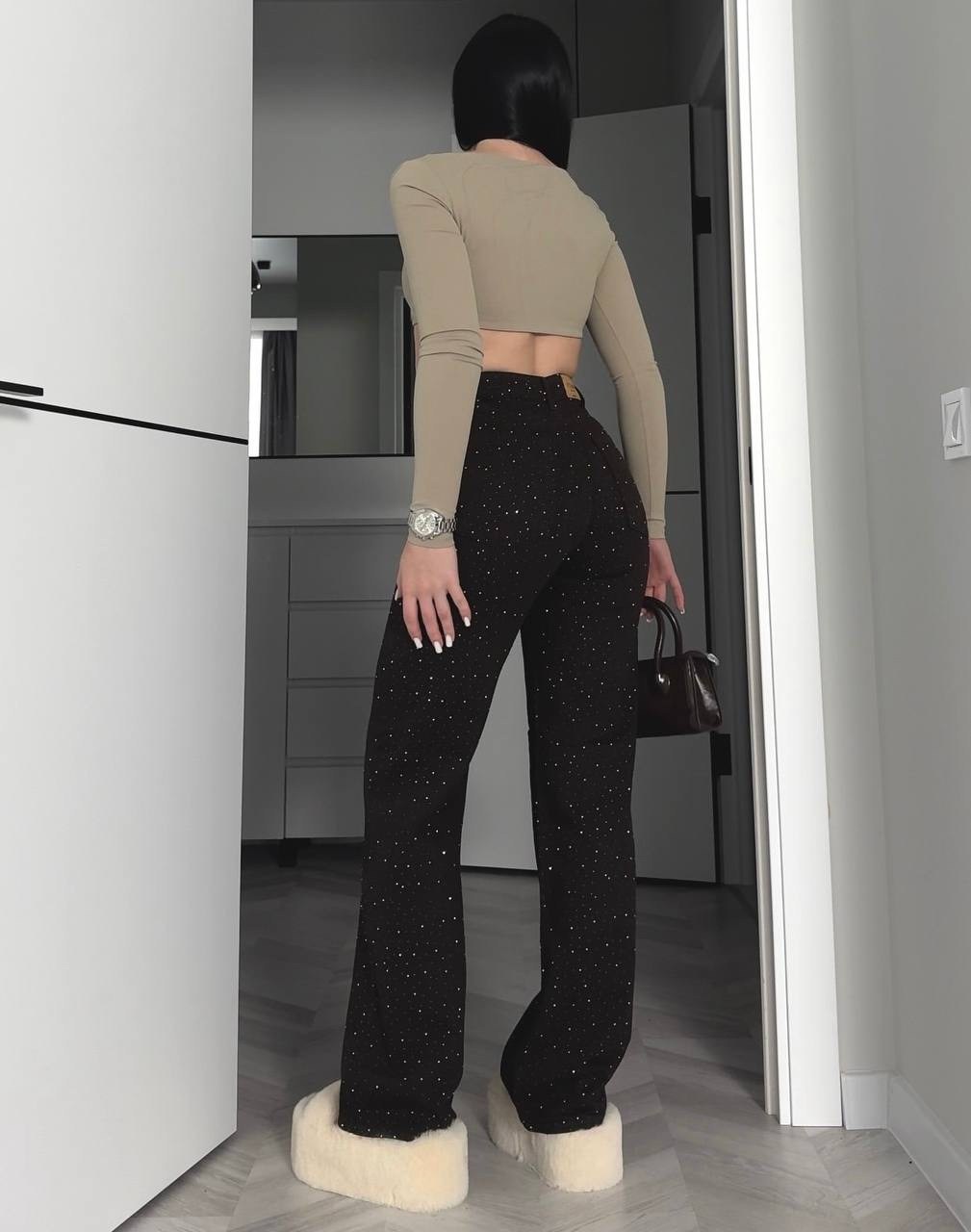 штаны с пайетками,брюки со стразами,брюки пайетки,широкие брюки