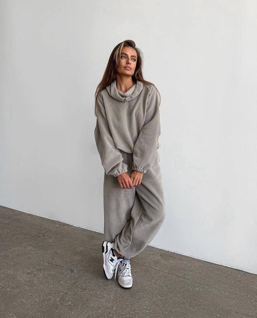 костюм с толстовкой оверсайз,костюм женский флисовый оверсайз anly,костюм на флисе,флисовый костюм женский,костюм спортивный