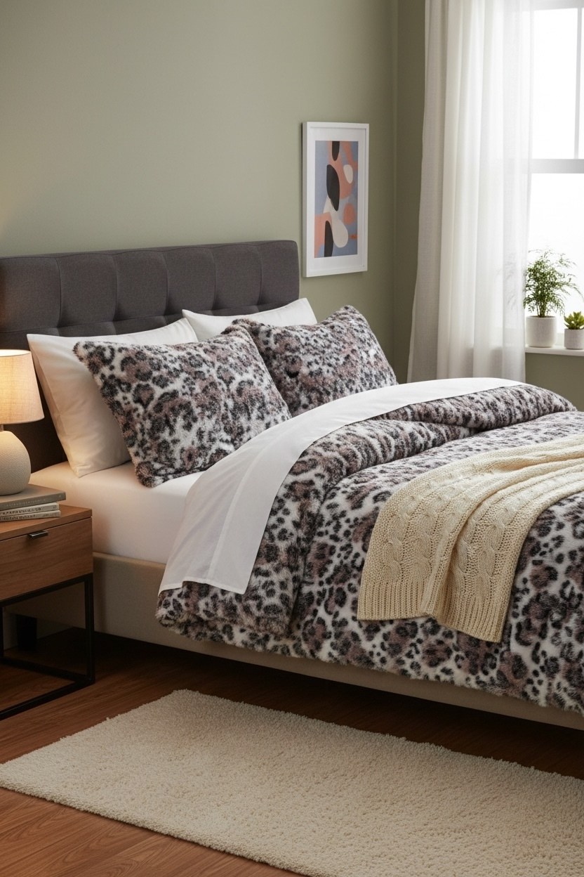 постельного белья,постельное белье комплект,постельное белье унисон леопард,леопардовое постельное белье,леопардовая кровать