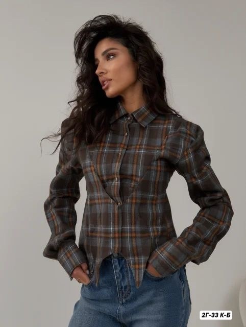 рубашка в клетку серо-бежевого цвета,рубашка в клетку оверсайз удлиненная 2e_brand,рубашка enamour женская коричневая в клетку арт. 1665414754,рубашка клетка,рубашка в клетку женская