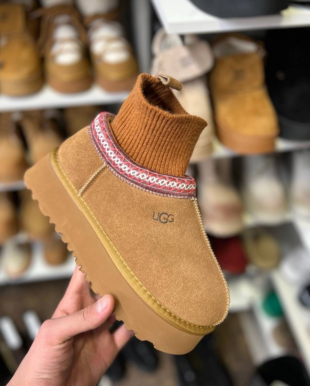 женские угги,угги женские ugg,,ugg женские ботинки classic mini cresent - brown,угги ugg