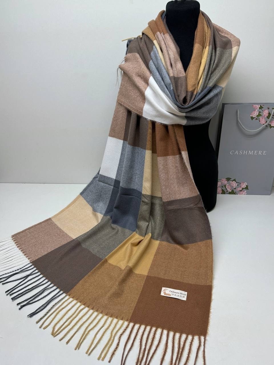 палантин женский,палантин женский в клетку 180*80 см арт 1387327,палантин теплый,шарф женский теплый палантин подарок,палантин кашемировый женский