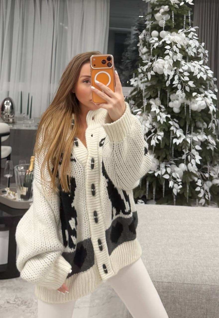 стильные кардиганы,вязаные кардиганы,зимние образы,зимний стиль,кардиган с принтом