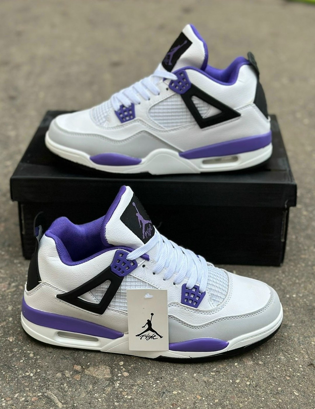 кроссовки nike air jordan 4 retro,кроссовки,nike air jordan 4 white purple,фиолетовые джорданы,air jordan 4