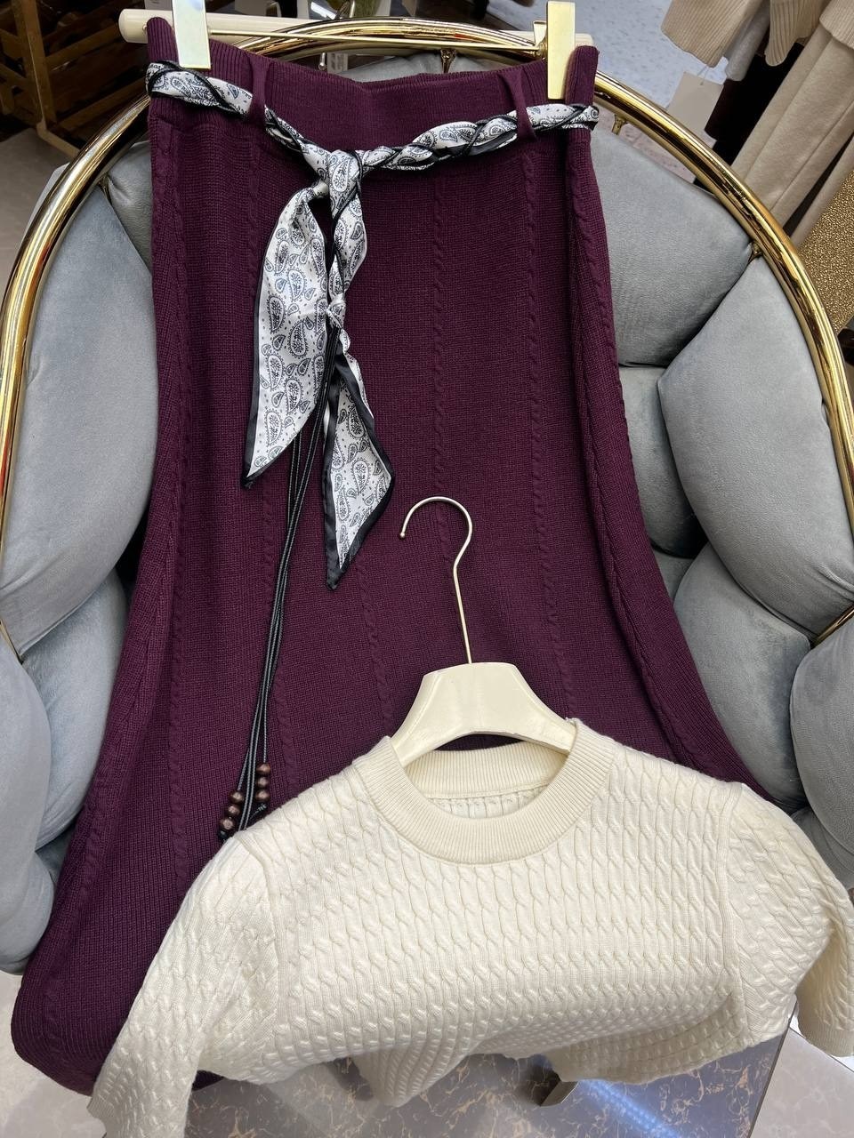 серая юбка,трикотажная юбка,юбка стильная,нарядная юбка,вязаная юбка