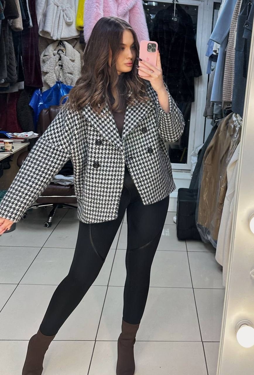 пальто и куртки,пальто женский,шерстяное пальто,короткие пальто,полупальто гусиная лапка