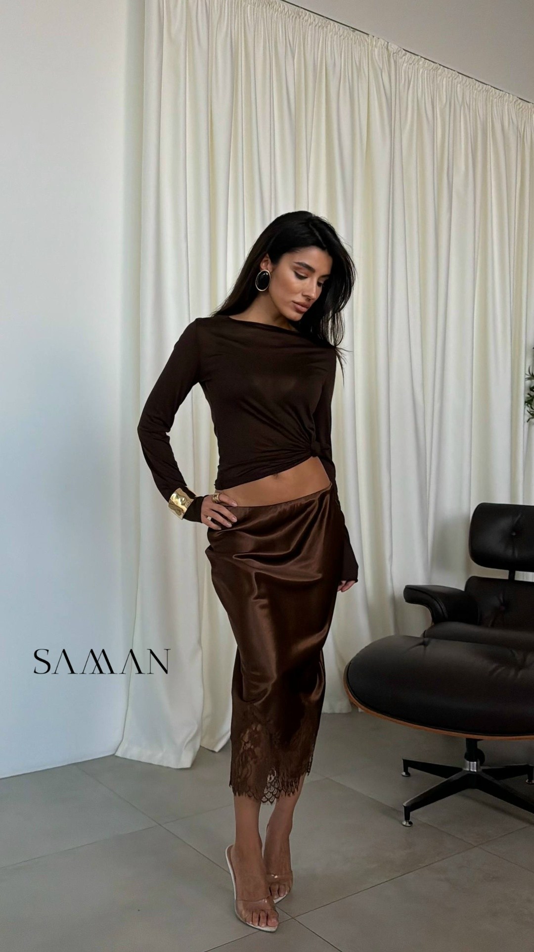 юбка длинная,кружевная юбка,коричневая шелковая юбка,атласная юбка,стильная юбка